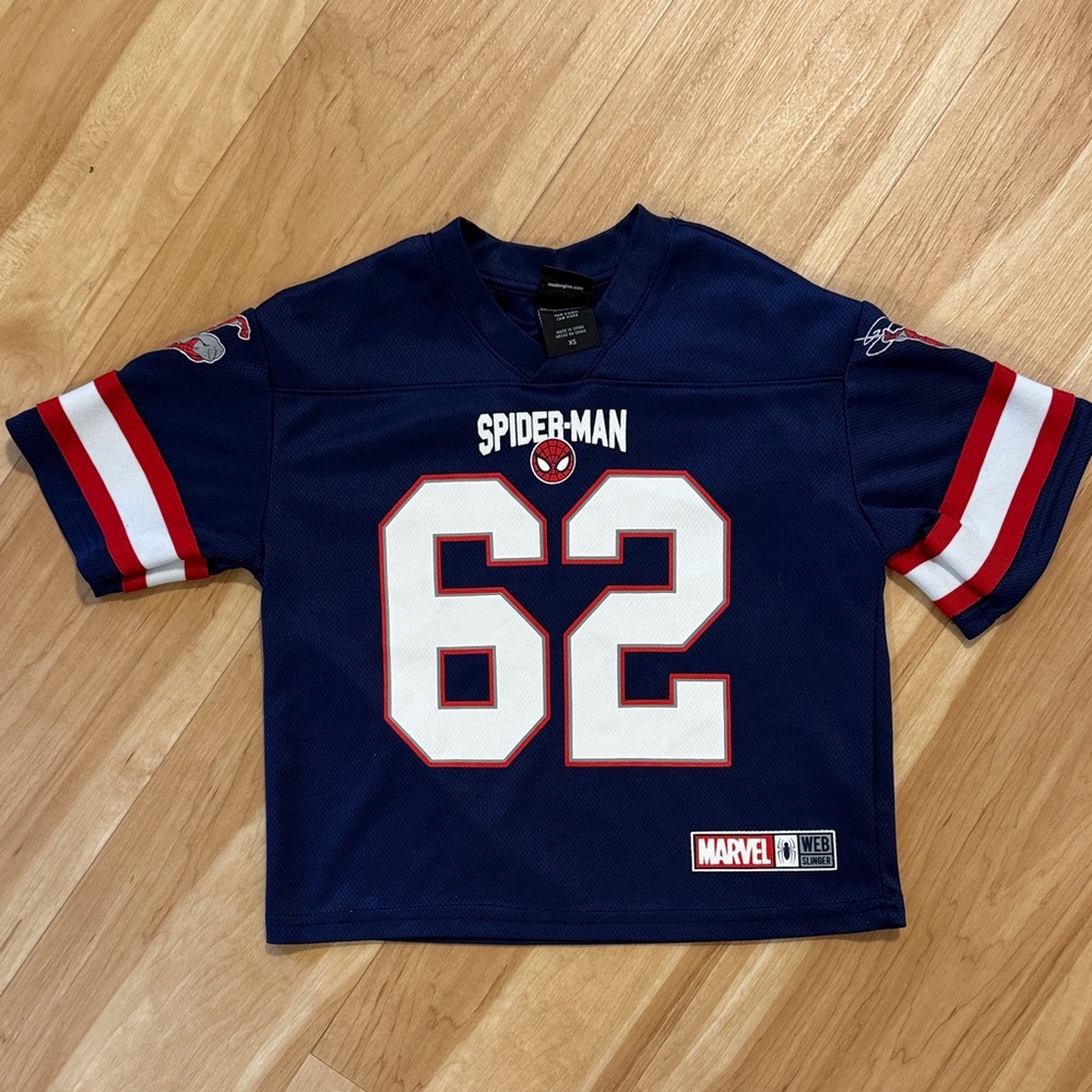 Marvel Spider-Man Kids Jersey in Navy with Red and White